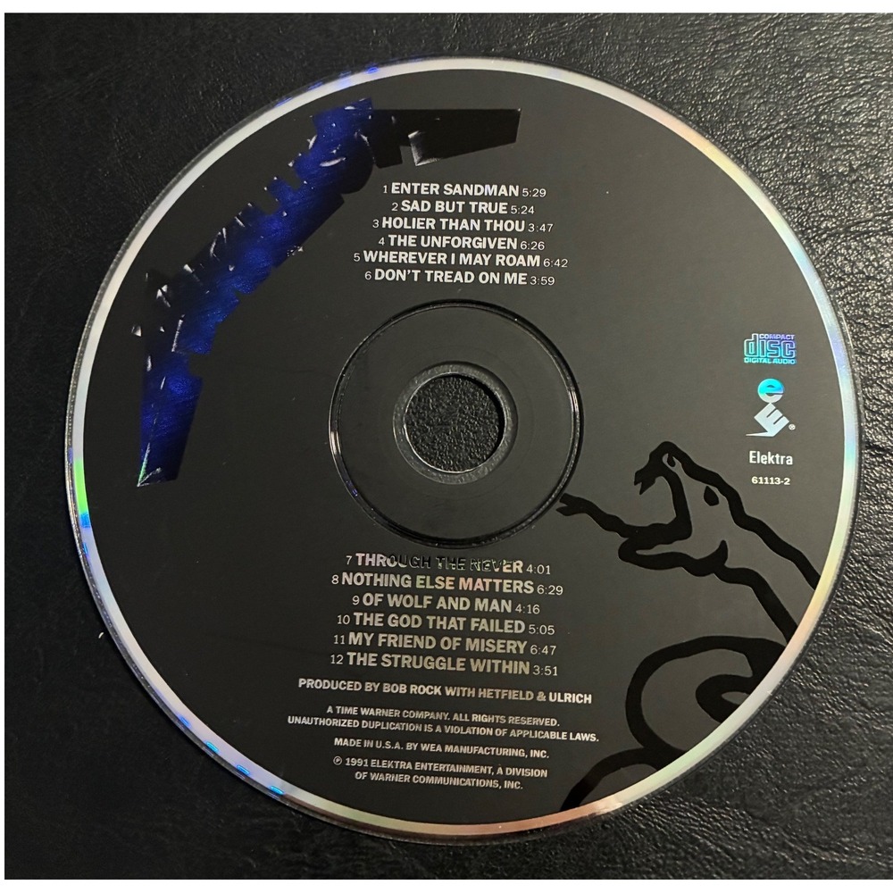 Metallica The Black Album CD 1991 Elektra 61113-2 Self Titled Heavy Metal Disc